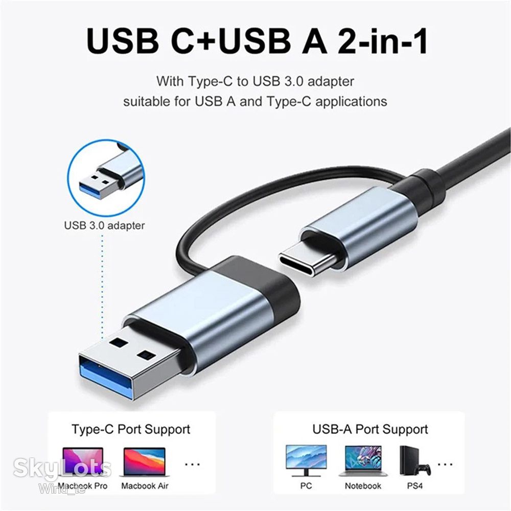 Металевий Type-C USB хаб док-станція 8в2  ( докстанция ) - фото фото фото 3