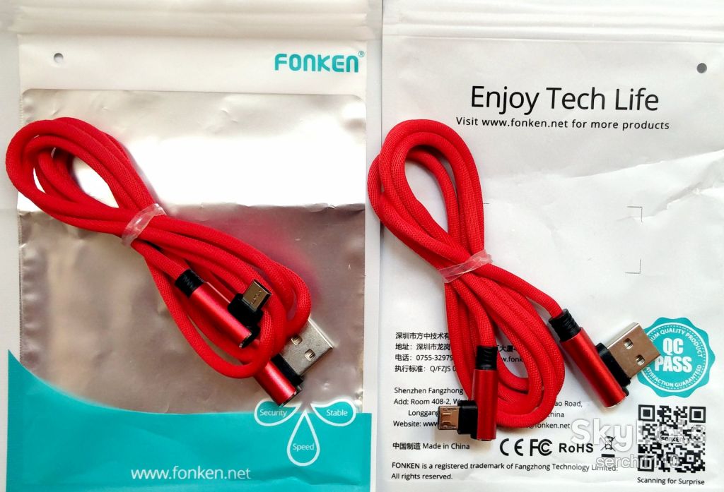 FONKEN Micro USB  90° Nylon кабель быстрой зарядки 1 м - фото фото фото 1