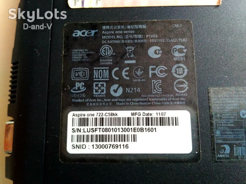 Нетбук Acer Aspire One 722, остатки, рабочий. - фото фото фото 6