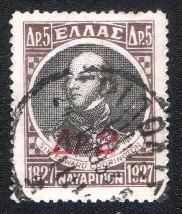 Греция  (1932) Адмирал Сэр Эдвард Кодрингтон. Надпечатка - фото фото фото 0