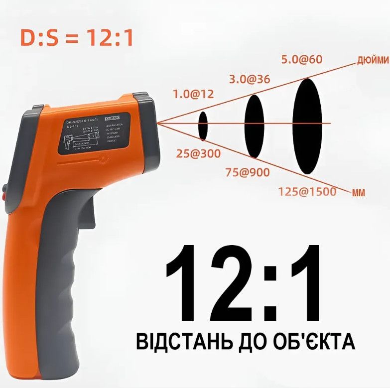 Безконтактний інфрачервоний пірометр Digital Lion CX6000 з лазерним прицілом, -50°C ~ +400°C Червоний - фото фото фото 2