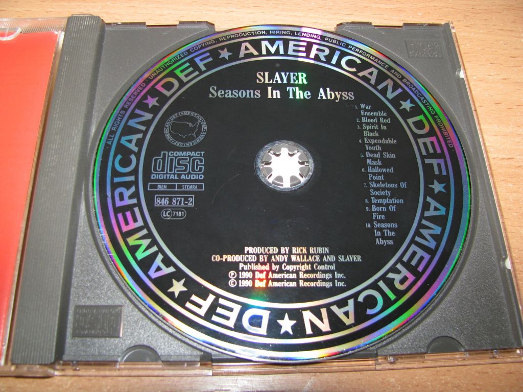 SLAYER - Seasons In The Abyss  (1990 Def American PDO 1st press,W.Germany) - фото фото фото 2