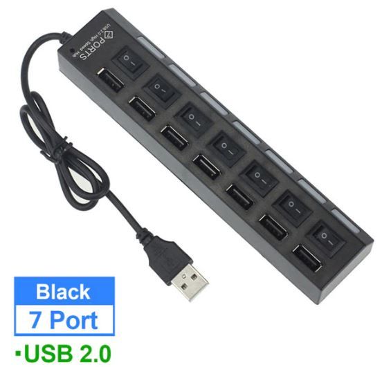 Концентратор-удлинитель коммутатора 7-портовый USB2.0, НОВЫЙ - фото фото фото 2