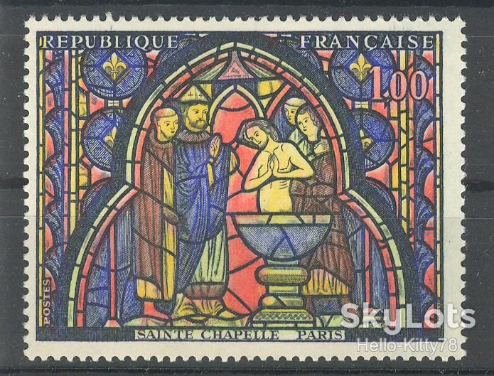 Франция 1966 искусство витраж Mi 1559 MNH - фото фото фото 0