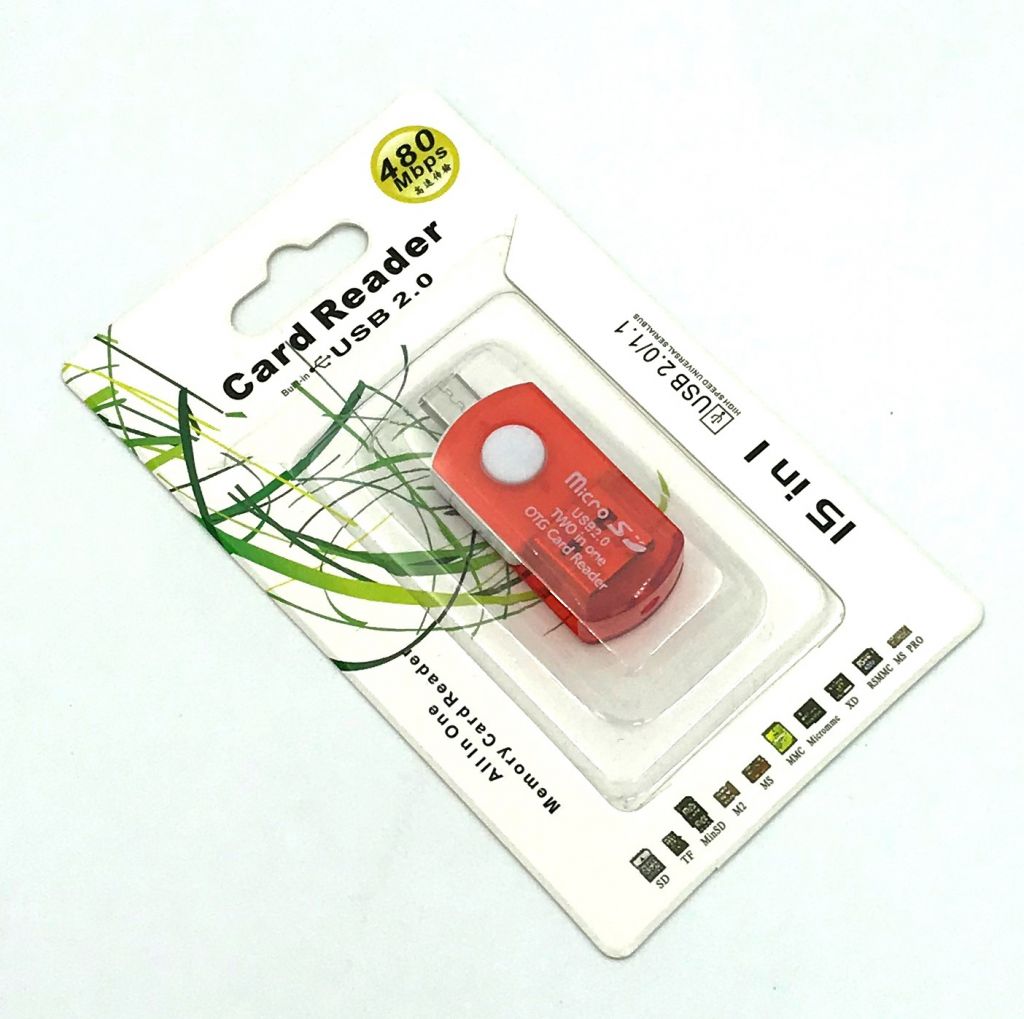 Картридер CR-005 USB + OTG Micro SD Red - фото фото фото 0