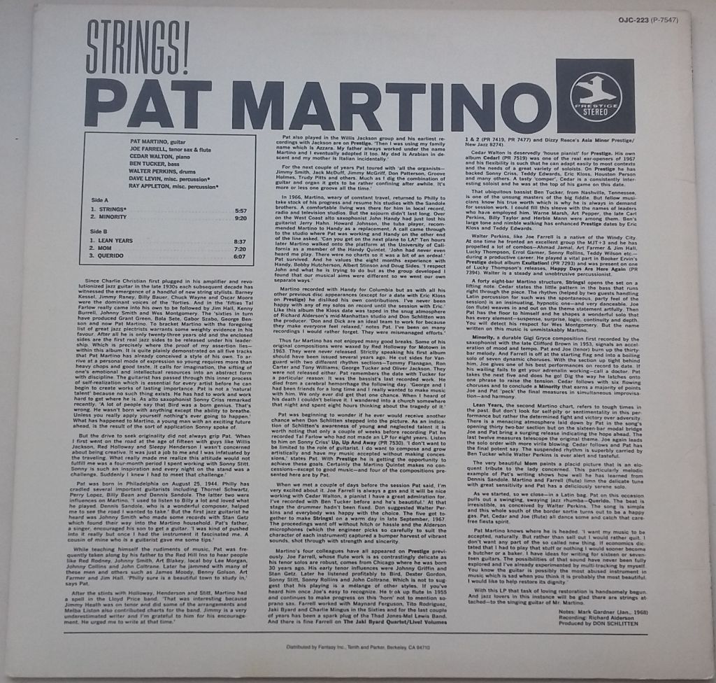 PAT MARTINO Strings! LP  EX-/EX - фото фото фото 1