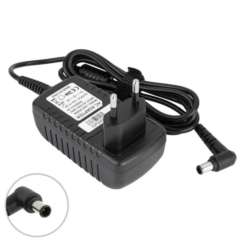Блок питания для монитора LG 12V, 2A, 24W, 6.5*4.4мм+PIN, black (LED 05006) - фото фото фото 1