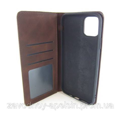 Чехол книжка iPhone 11 Pro Max Premium Case (коричневый) - фото фото фото 1