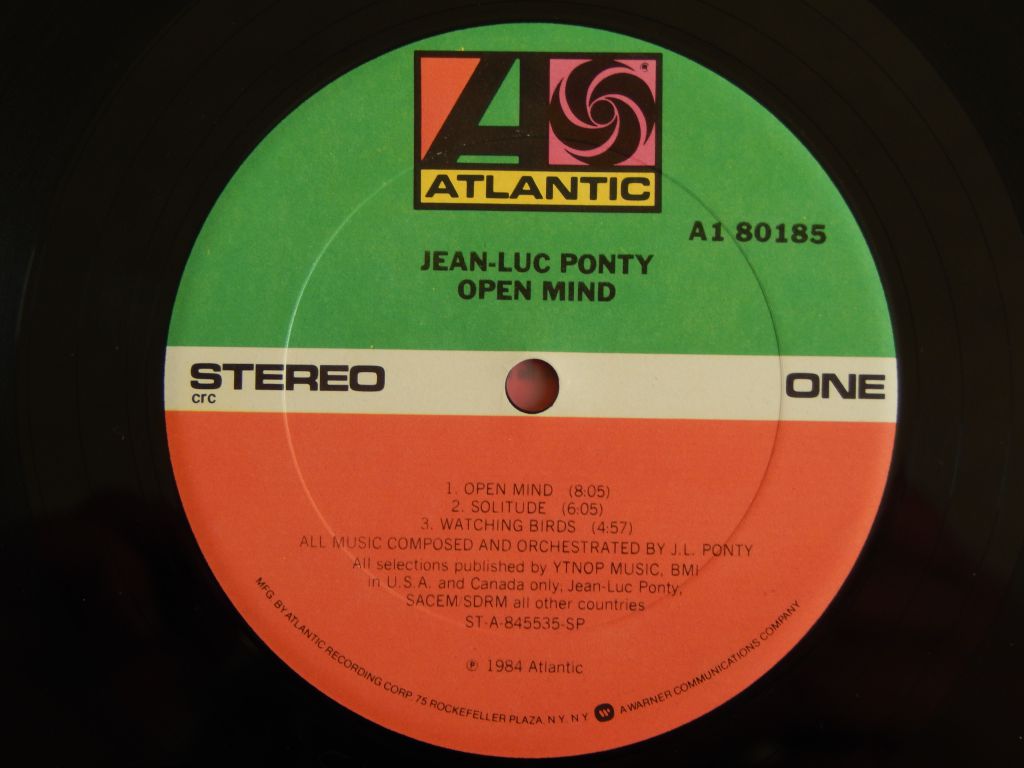 Jean-Luc Ponty ‎– Open Mind    (Atlantic ‎– A1-80185, US) EX+/EX+ - фото фото фото 2