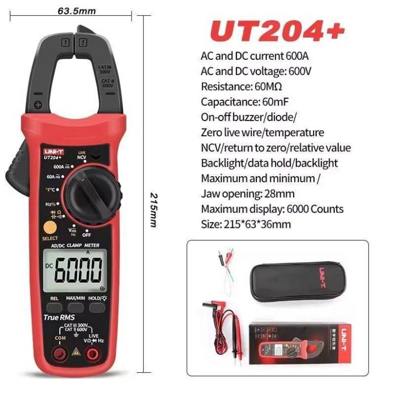 Токоизмерительные клещи Uni-t UT204+, мультиметр, тестер - фото фото фото 2