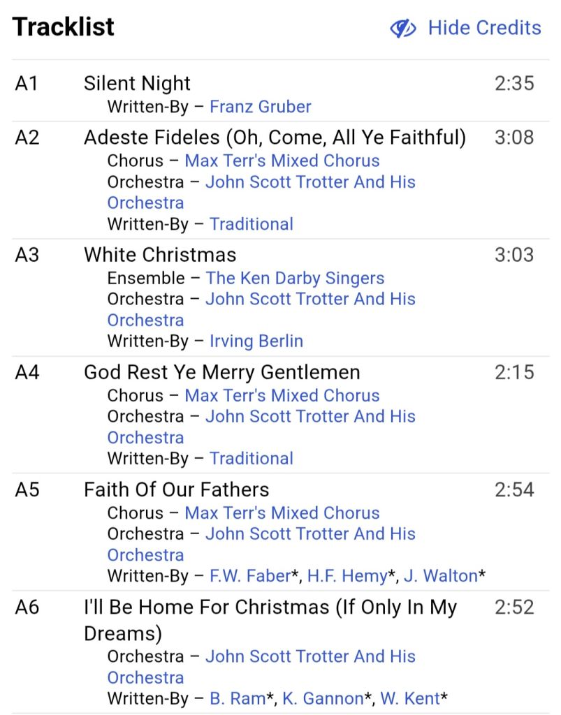 Bing Crosby - White Christmas - 1942.  (LP). 12. Vinyl. Пластинка. Germany. - фото фото фото 5