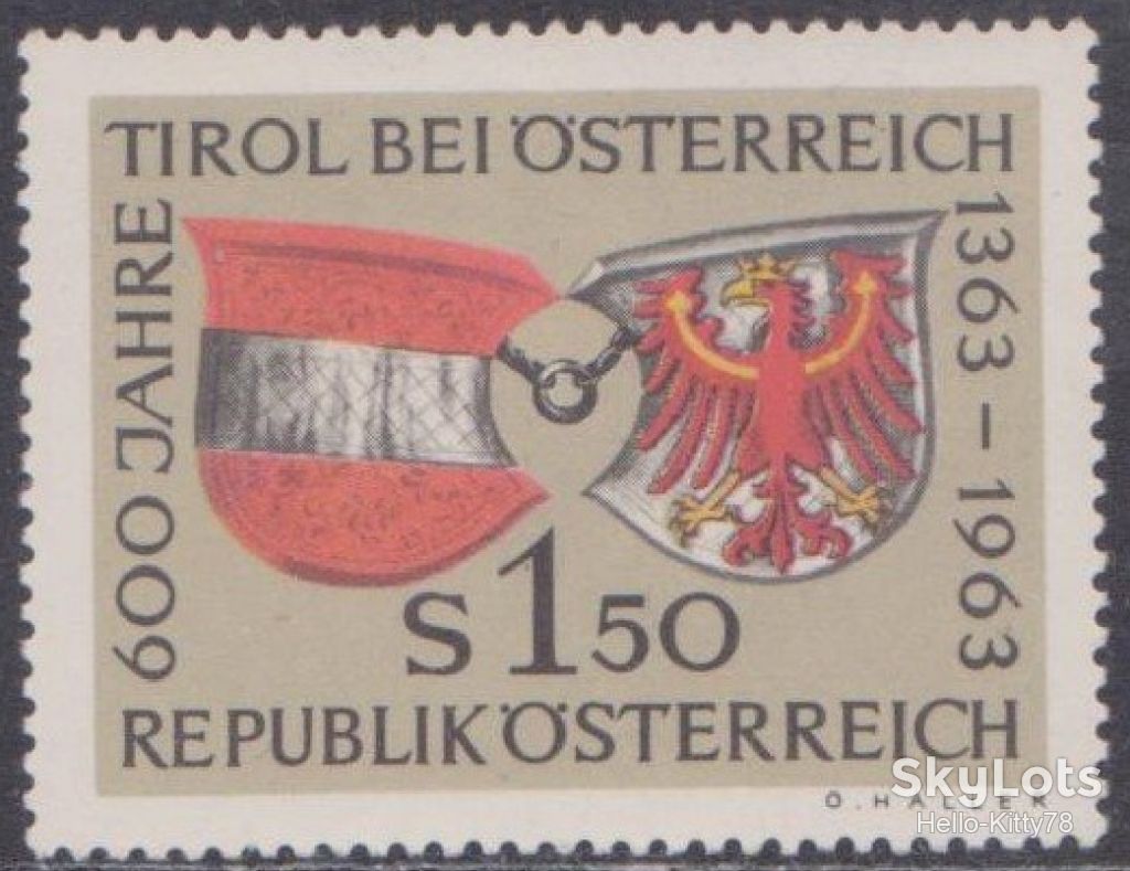 Австрия 1963 Тироль гербы Mi 1133 MNH - фото фото фото 0