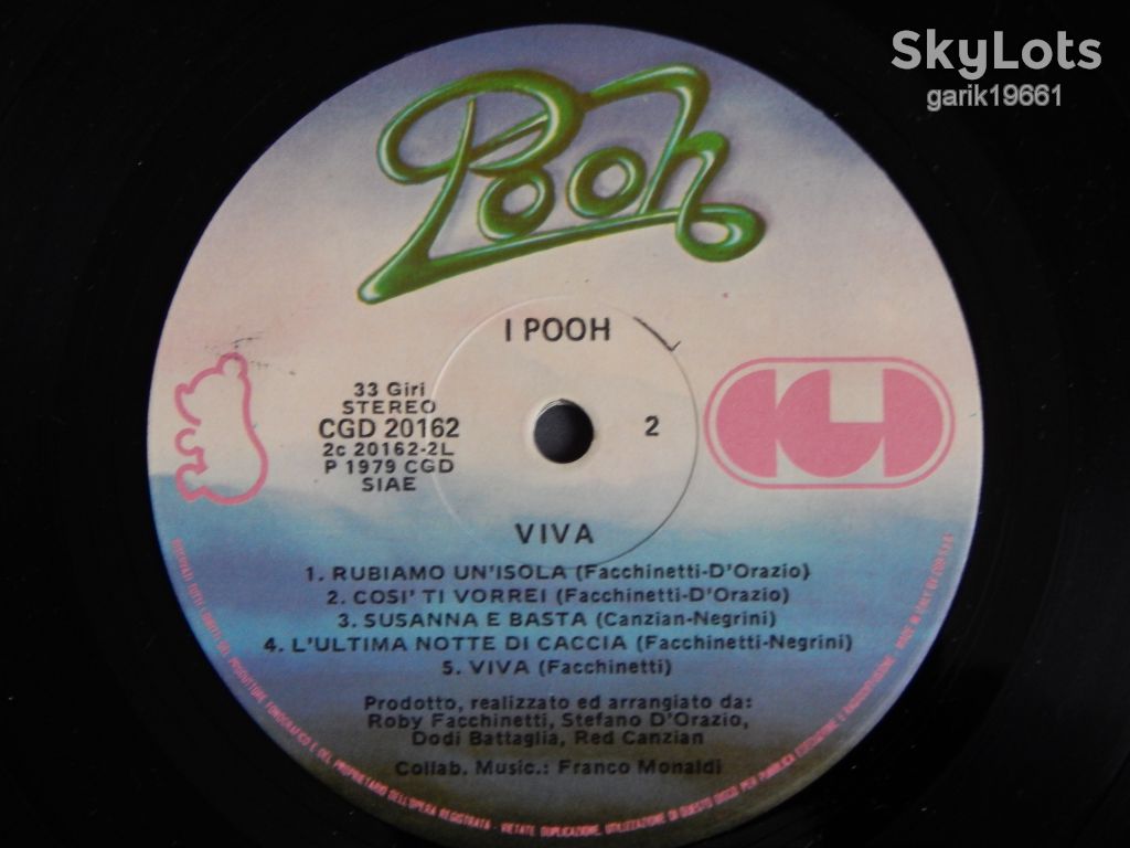Pooh ‎– Viva    (CGD ‎– CGD 20162, Italy) EX+/NM- - фото фото фото 5