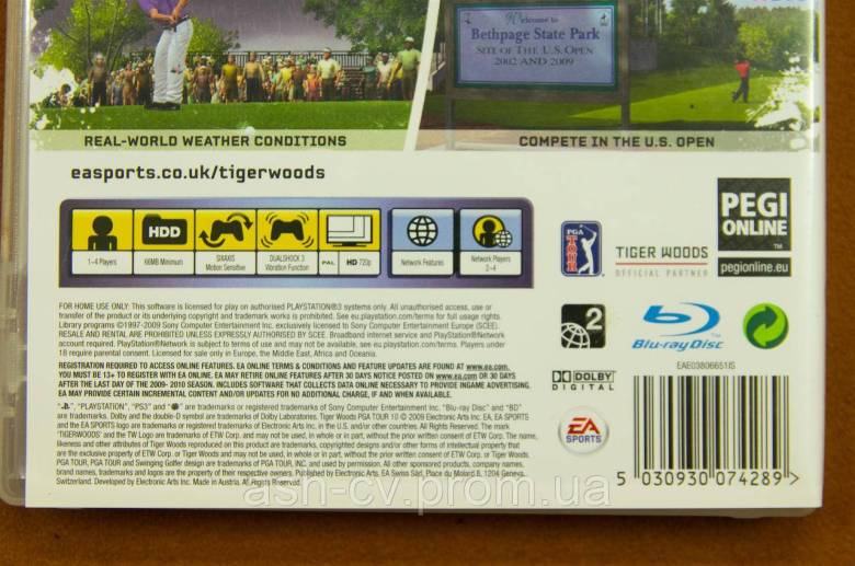 Диск Playstation 3 - Tiger Woods PGA Tour 10 - фото фото фото 3