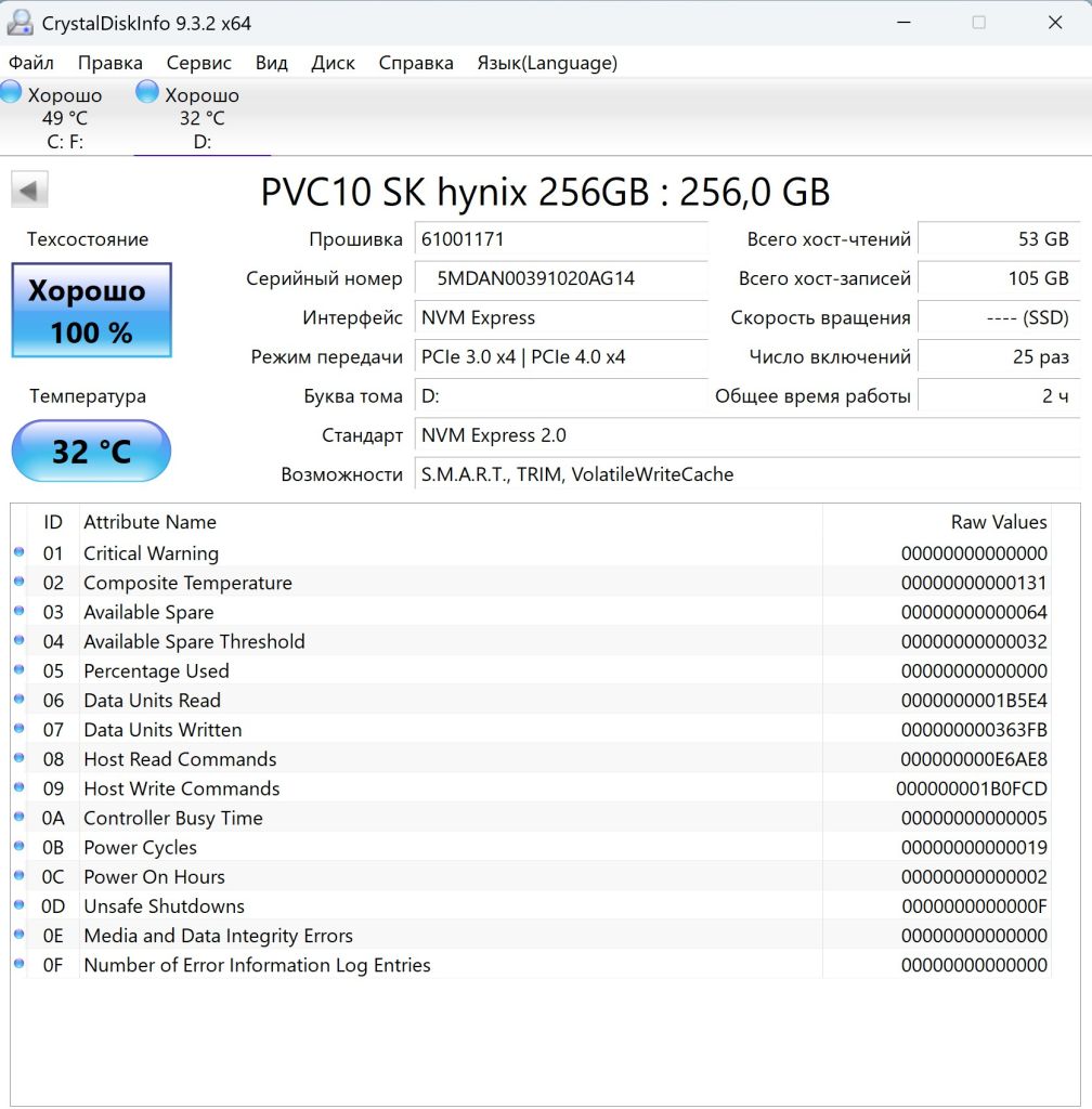 SSD 256Gb диск SK HYNIX PVC 10 NVMe  Gen 4x4 новий - фото фото фото 1