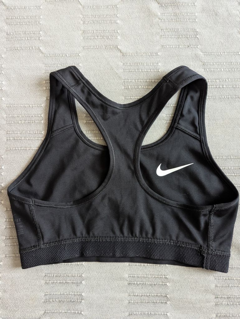 Компрессионный топ женский Nike Dri-FIT Swoosh black/white. S - фото фото фото 3