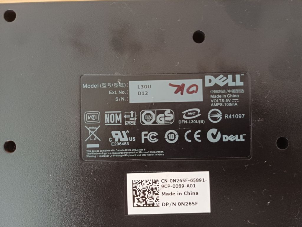 Клавиатура Dell L30U USB черная  б/у - фото фото фото 3
