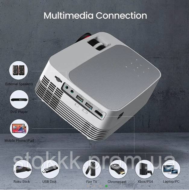 Проектор HDMI Android iOS AV USB SD со звуком Victsing BH486A Уценка - фото фото фото 2