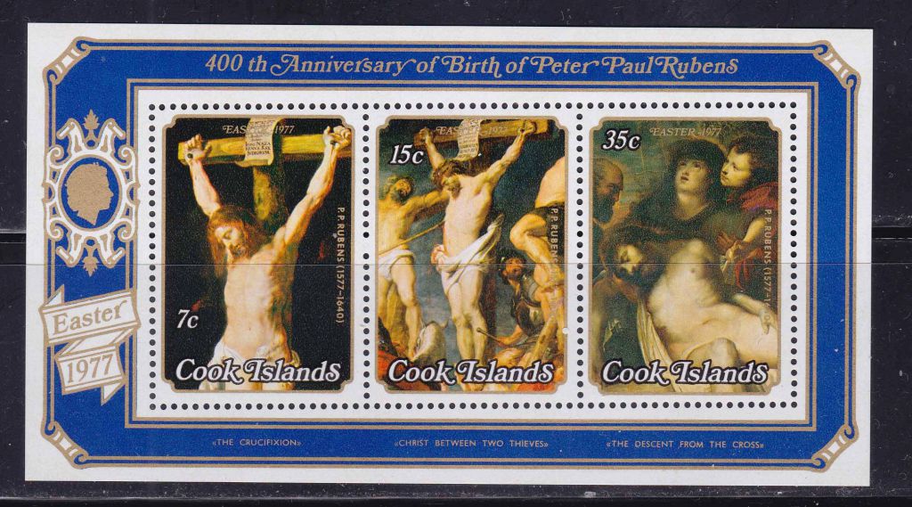 о-ва Кука 1977 г MNH - блок - Рубенс 400 лет - фото фото фото 0