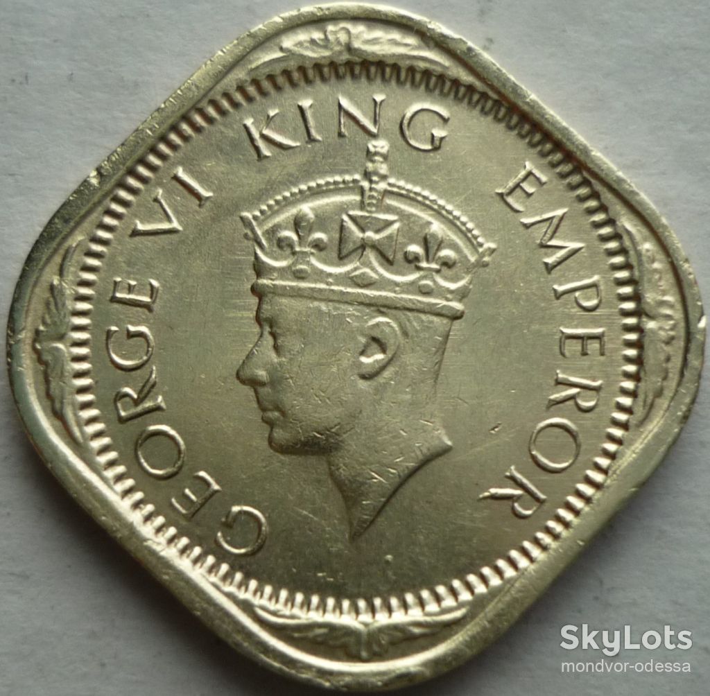 Индия 1/2 анны 1943    11/40и05 - фото фото фото 1