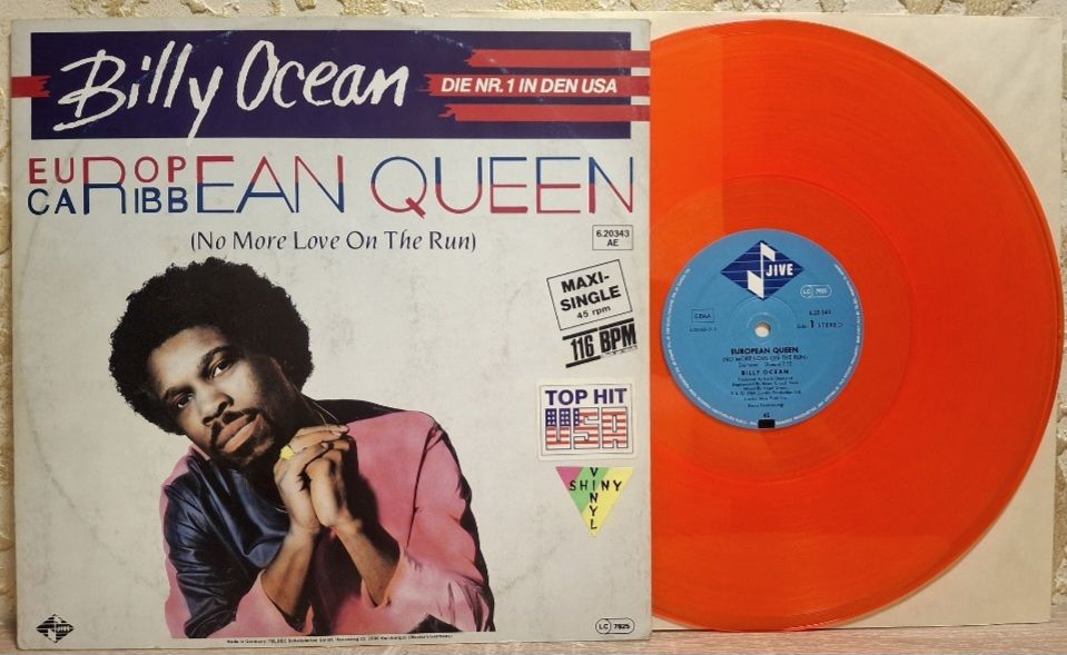 Billy Ocean - European Queen - 1984.  (EP). 12. Colour Vinyl. Пластинка. Germany. - фото фото фото 0