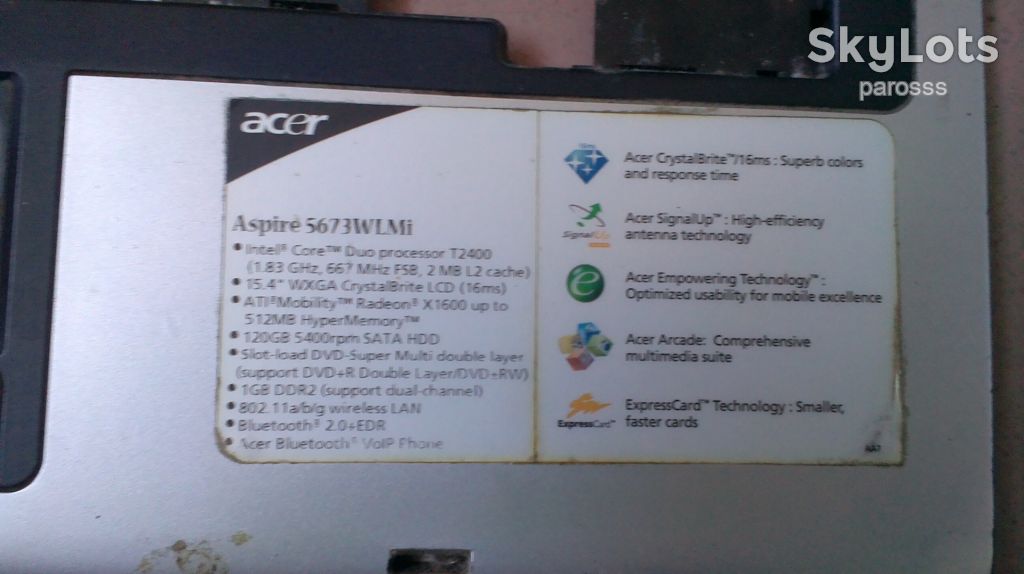 2425 - Корпус  (топкейс) + тач ноутбука Acer Aspire 5670 - фото фото фото 1