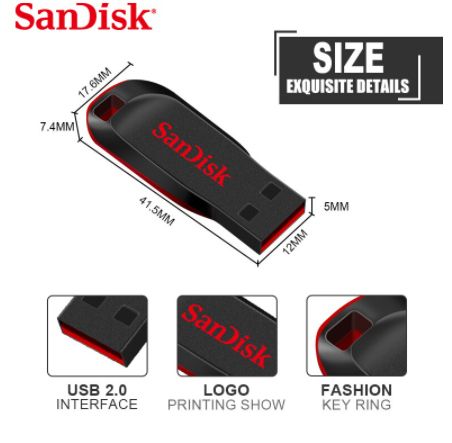 Original SanDisk Cruzer Blade CZ50, флеш-накопитель USB 2.0, 16 GB. - фото фото фото 5