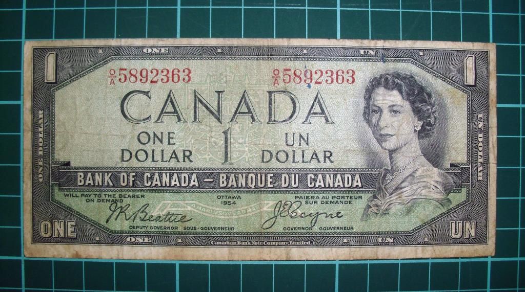 Канада 1 доллар 1967 UNC и 1 доллар 1954 Дьявол в волосах - фото фото фото 2