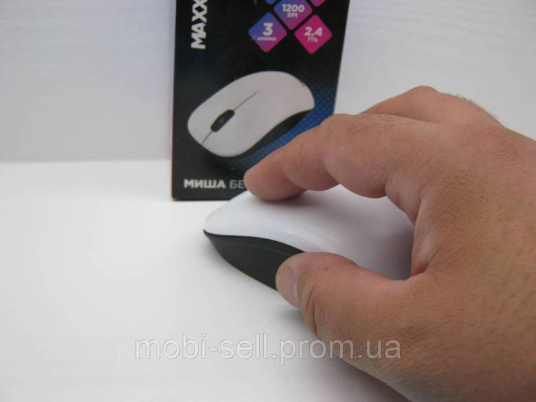 Миша Maxxter бездротова 2.4 GHz Optical Mouse, 1.5V / АА, White-Black - фото фото фото 8