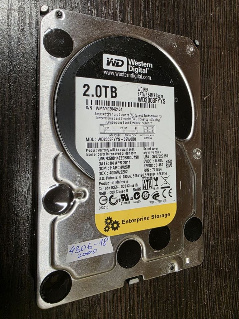 2000Gb 2Tb 3,5 SATA3 64Mb WD2003FYYS Western Digital жорсткий диск   (4306-18) - фото фото фото 0
