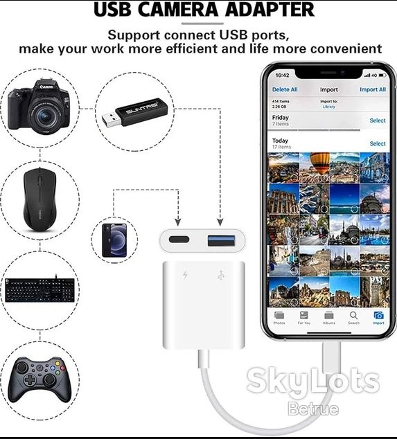 Перехідник для Apple iPhone Lightning to USB 3.0 Adapter Білий     (20046) - фото фото фото 1