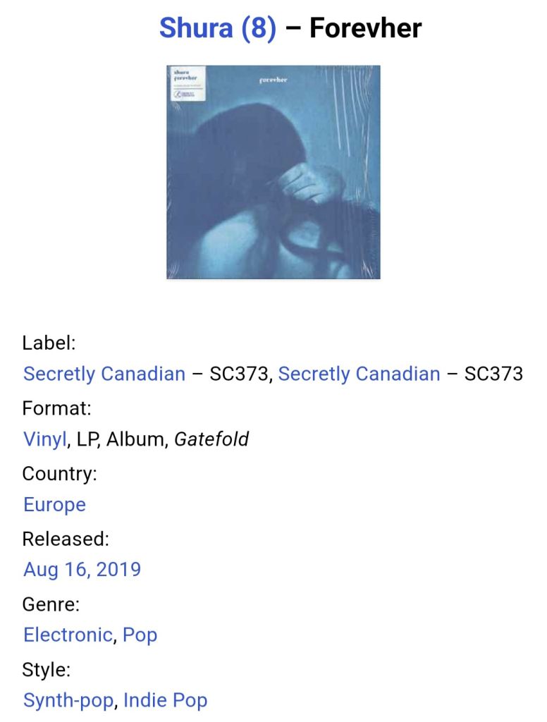 Shura - Forevher - 2019.   (LP). 12. Vinyl. Пластинка. Europe. S/S. - фото фото фото 8