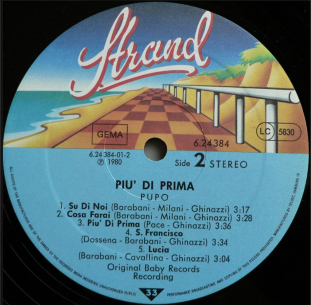 Pupo - Piu Di Prima - 1980.  (LP). 12. Vinyl. Пластинка. Germany - фото фото фото 3
