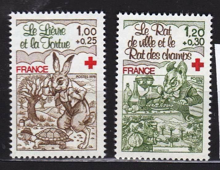Фауна . Франция 1978 г MNH - КРАСНЫЙ КРЕСТ - фото фото фото 0