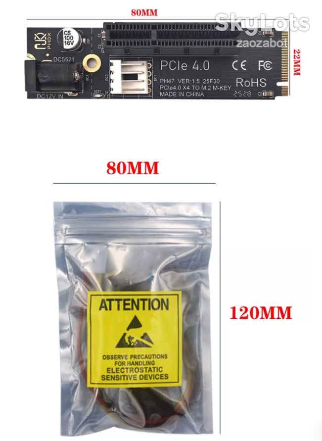 Адаптер M.2 PCIe x4 для відеокарти PH47A - фото фото фото 1