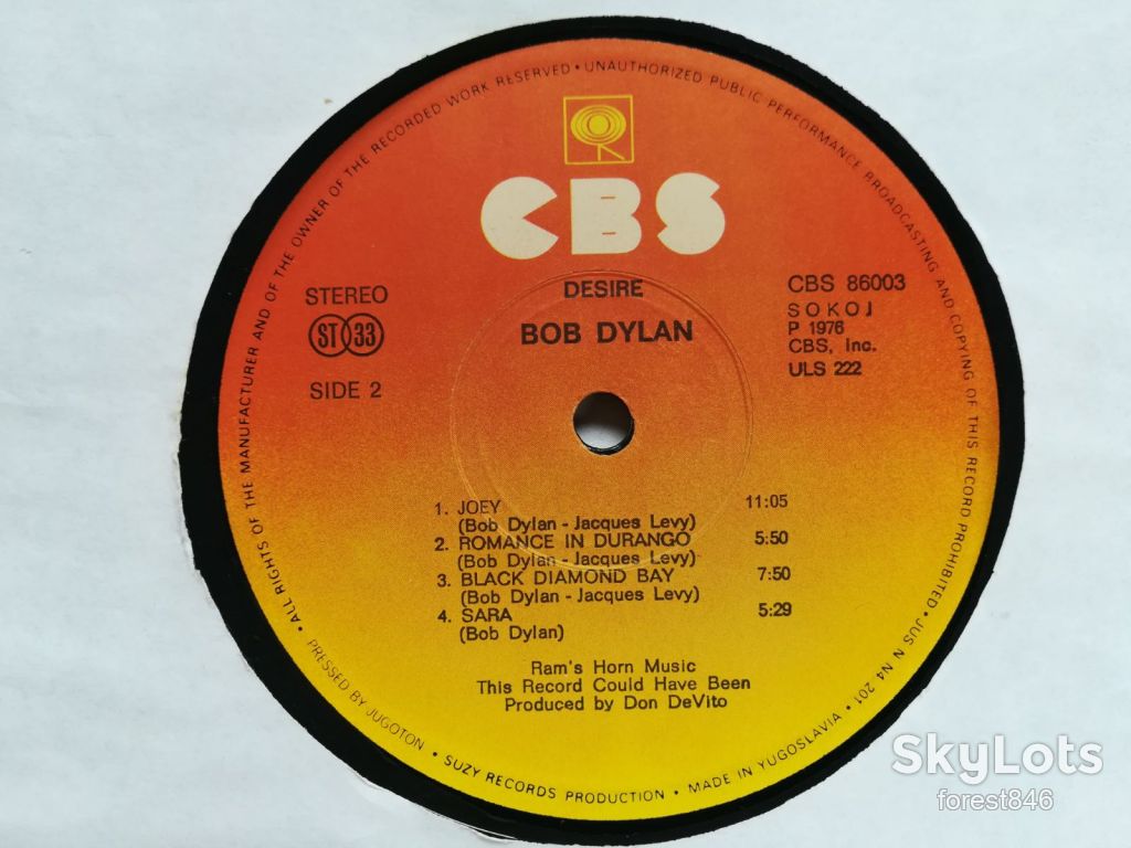 Bob Dylan-Desire-Ex.+-Югославия - фото фото фото 5
