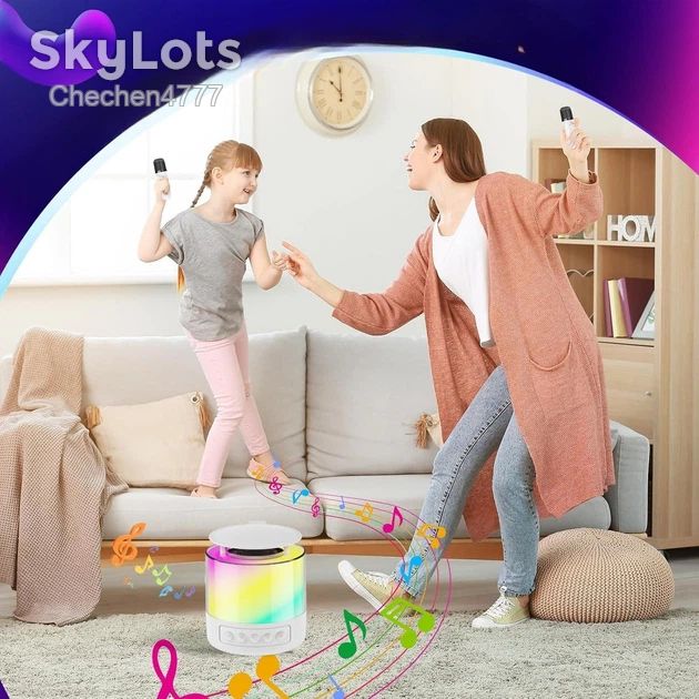 Портативна колонка   (K19)   (Bluetooth, LED, 2 мікроф.)   (Біла) - фото фото фото 3