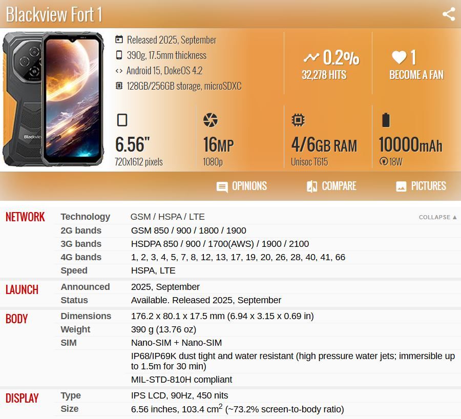 Телефон Смартфон FORT 1 NFC 4GB+128GB 6.56'' HD+ Android 15 CR+ - фото фото фото 2