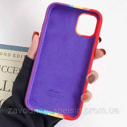 IPhone 12 12pro Чохол Веселка Silicone Case (rainbow) - фото фото фото 2