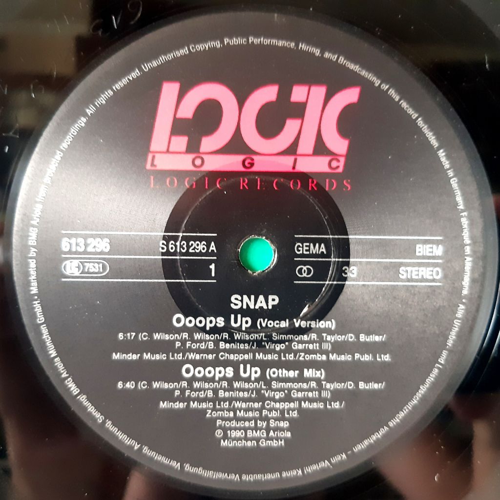 Snap! - Ooops Up - 1990.   (EP). 12. Vinyl. Пластинка. Germany. - фото фото фото 2