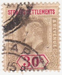 Англия    (Стрейтс-Сетлментс) 1902 г..№ 88 гашеная - фото фото фото 0