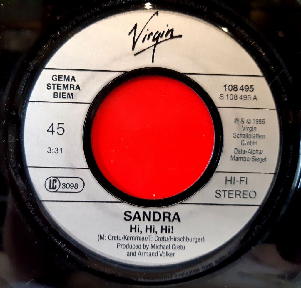 Sandra - Hi! Hi! Hi! - 1986.  (EP). 7. Vinyl. Пластинка. Germany. - фото фото фото 3