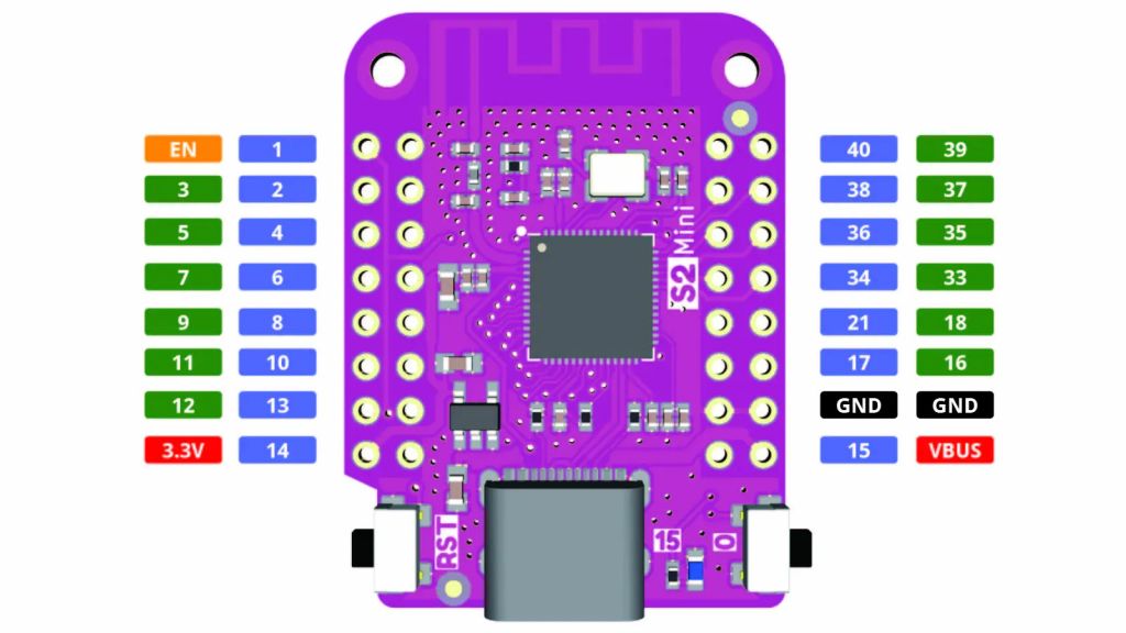 ESP32 S2Mini S2FN4R2 4MB FLASH 2MB PSRAM 2124 - фото фото фото 1