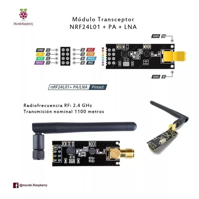 Модуль NRF24L01+ PA + LNA усилитель + антенна Arduino - фото фото фото 1