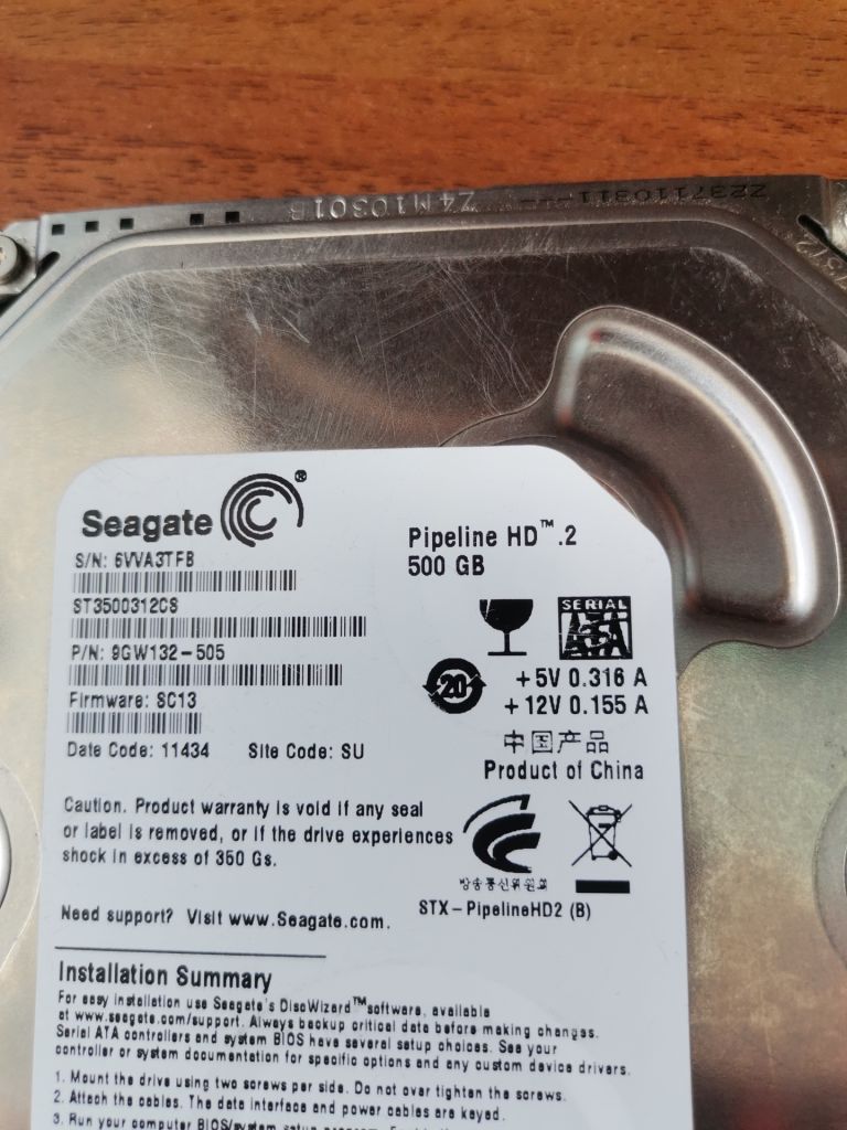 Жесткий диск жорсткий диск Seagate Pipeline ST3500312CS HD2 500ГБ SATA II - фото фото фото 2