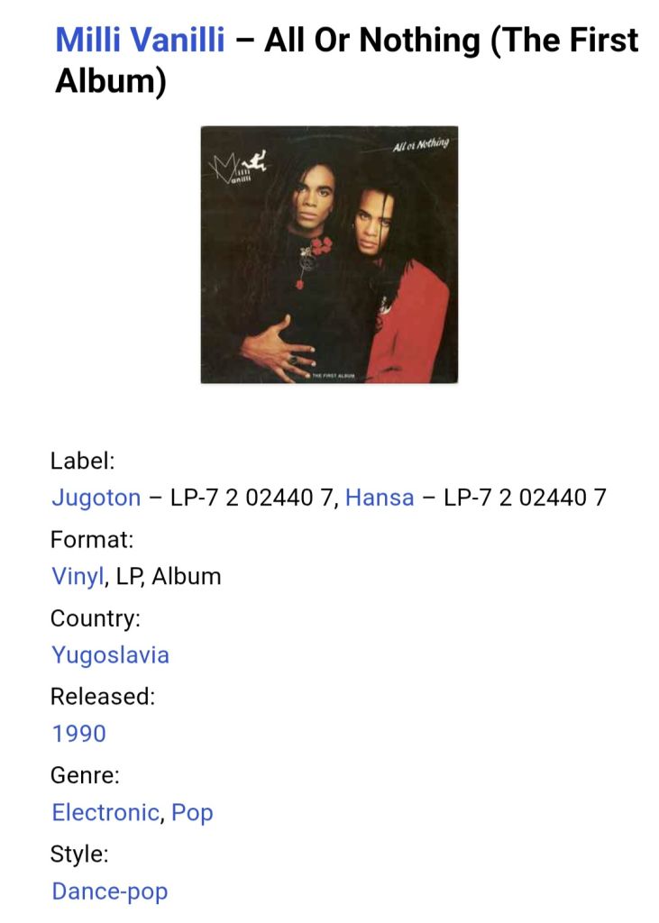 Milli Vanilli - All Or Nothing - 1988.  (LP). 12. Vinyl. Пластинка. Yugoslavia. - фото фото фото 4