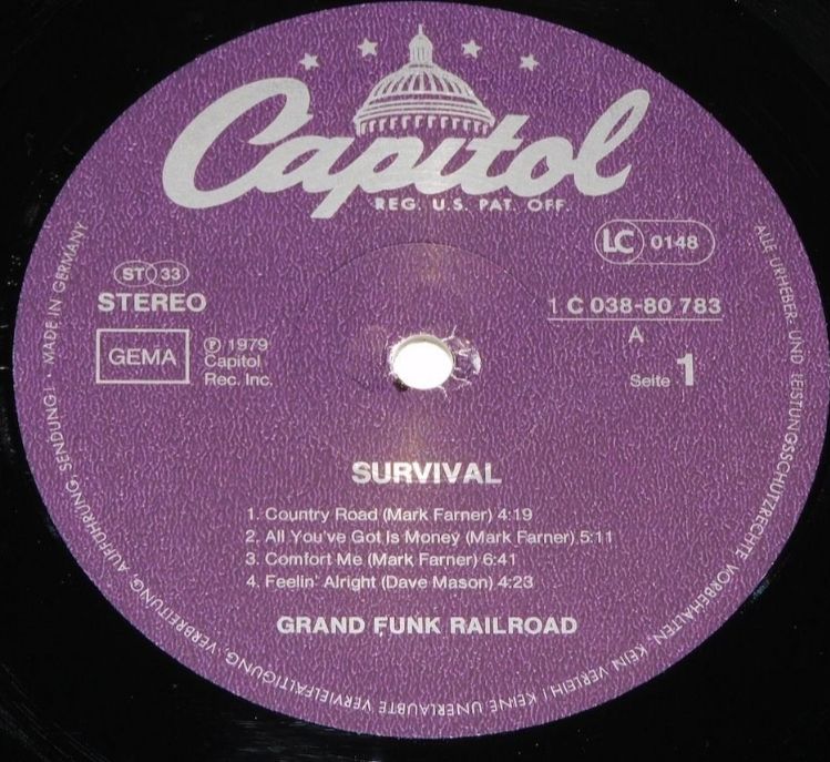 Grand Funk Roilroad - Survival - 1971.   (LP). 12. Vinyl. Пластинка. Germany - фото фото фото 2