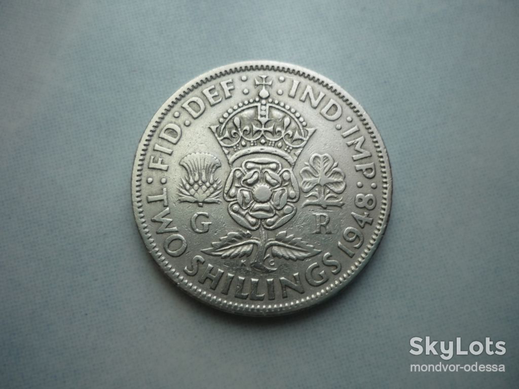 Великобритания 2 шиллинга 1948 зл/10в06 - фото фото фото 0