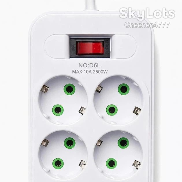 Подовжувач мережевий фільтр D6  (6×220В+4×USB+1×Type-C) Білий 3m - фото фото фото 3