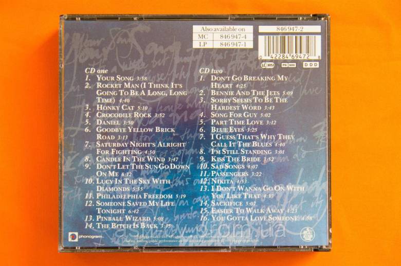 Музичний диск CD. The best of ELTON JOHN 1990 (2cd) - фото фото фото 1